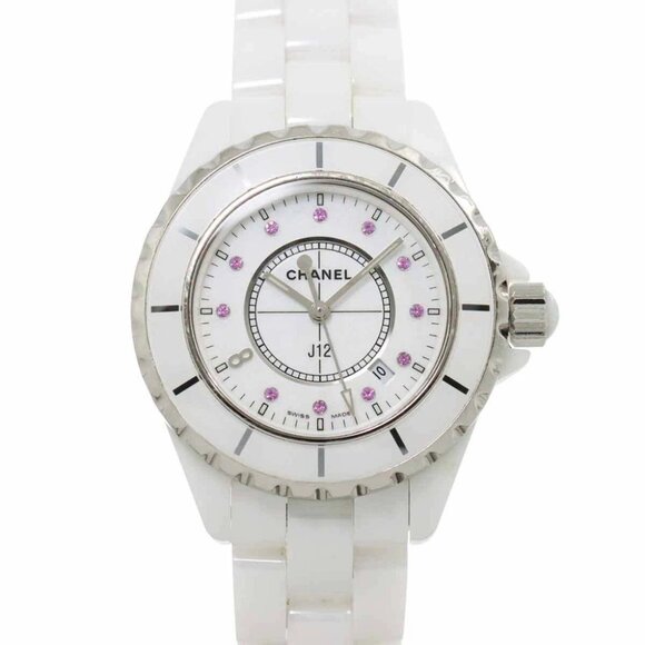 CHANEL J12 H2054 33mm Limited Ginza 11P Pink Sapphire White Dial 90262453 - Picture 1 of 7